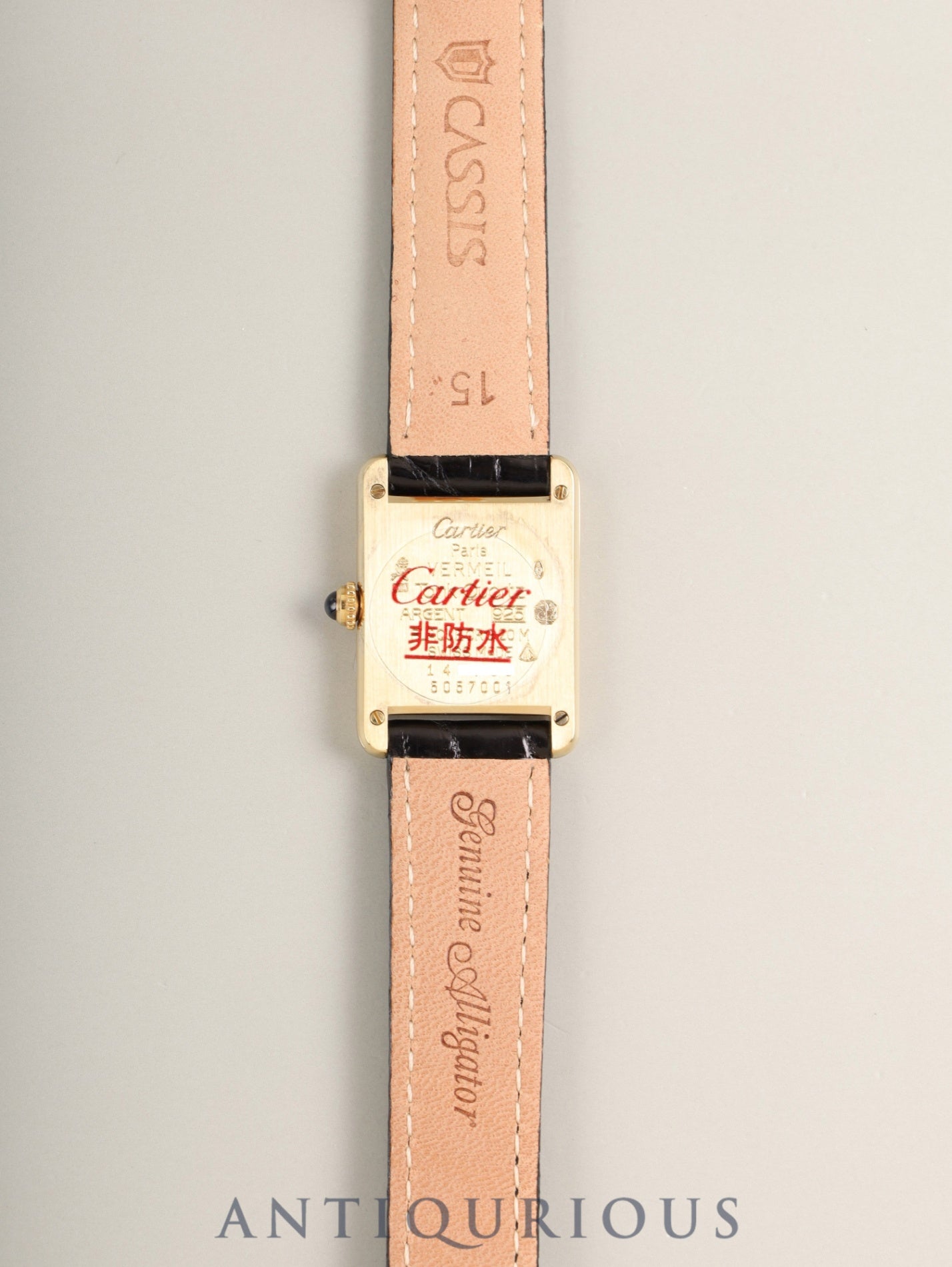 カルティエ マストタンク SM 5057001 クォーツ Cal.- SV925 革 純正Dバックル（GP）オパラン文字盤（SWISS表記）箱 冊子 保証書（1995年）カルティエブティックにてコンプリートサービス済み