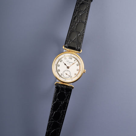 ロンジン 150周年記念モデル 976.5162 クォーツ Cal.L976.2 SS/GP 革 純正尾錠（GP）ホワイト×ゴールド文字盤 オーバーホール済み