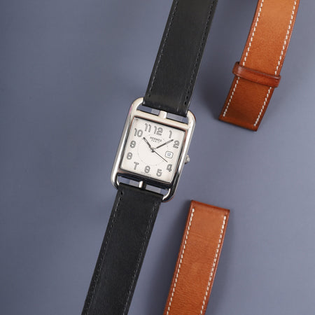 エルメス ケープコッド CC2.710 クォーツ Cal.- SS  革 純正尾錠（SS） シルバー文字盤 純正革ベルト（使用感・穴加工あり）オーバーホール済み