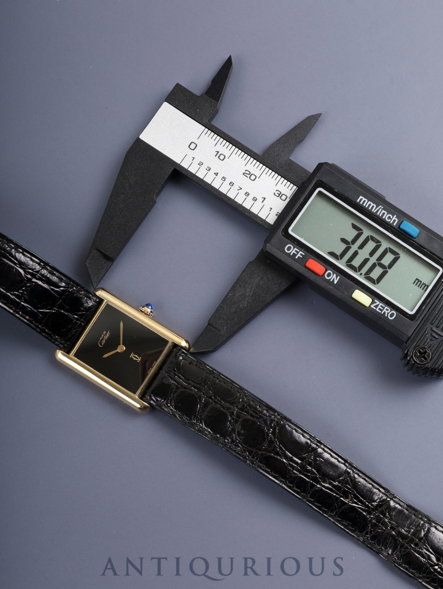 カルティエ マストタンク LM 6 81006 クォーツ SV925 純正革ベルト 純正ピンバックル（GP）オニキス文字盤（SWISS MADE表記） 箱 タグ 冊子 保証書（1986年）カルティエブティックにてコンプリートサービス（フルメンテナンス）済み