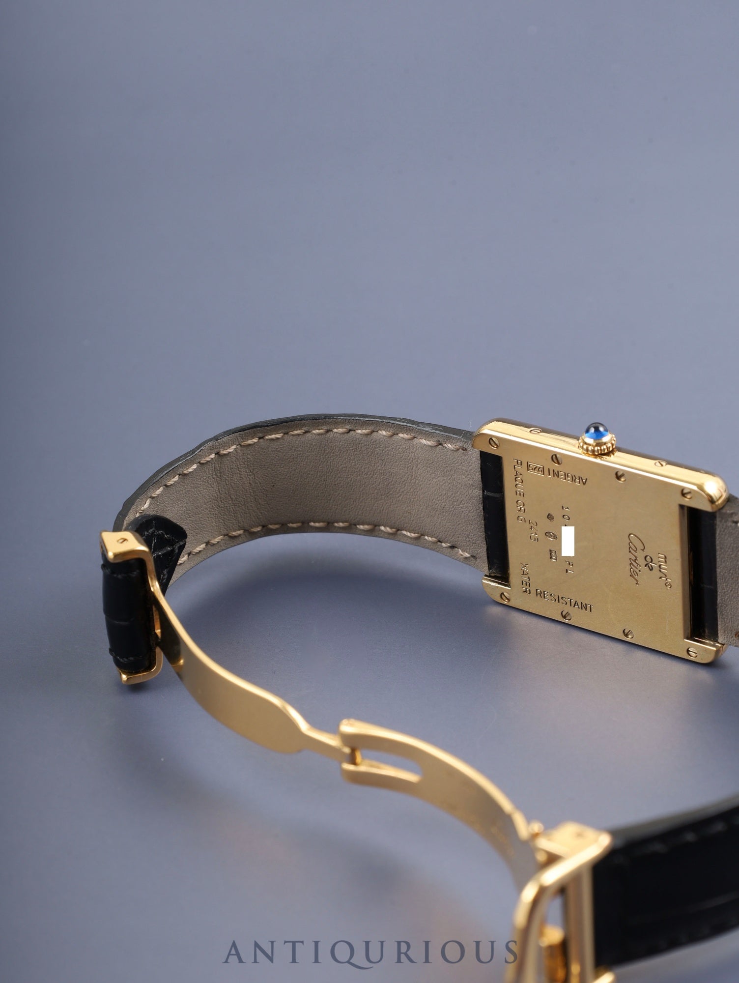 カルティエ マストタンク GM（XL） W1017454 / 2413 クォーツ Cal.687 SV925 革 純正Dバックル（GP） アイボリーローマン文字盤 オーバーホール済み