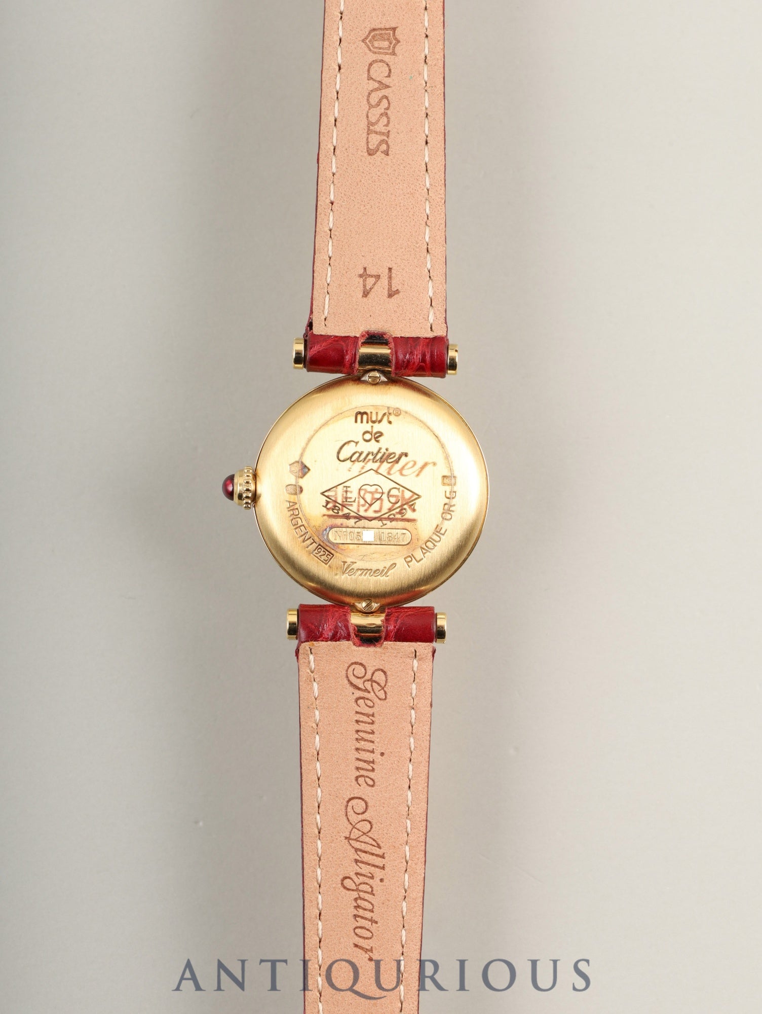 Cartier Must Vendôme VLC SM 150th Anniversary Model W1010395 Quartz Caliber 690 SV925 Leather Strap Genuine D-Clasp (GP) Silver Roman Dial Box Booklet Warranty Card Overhauled