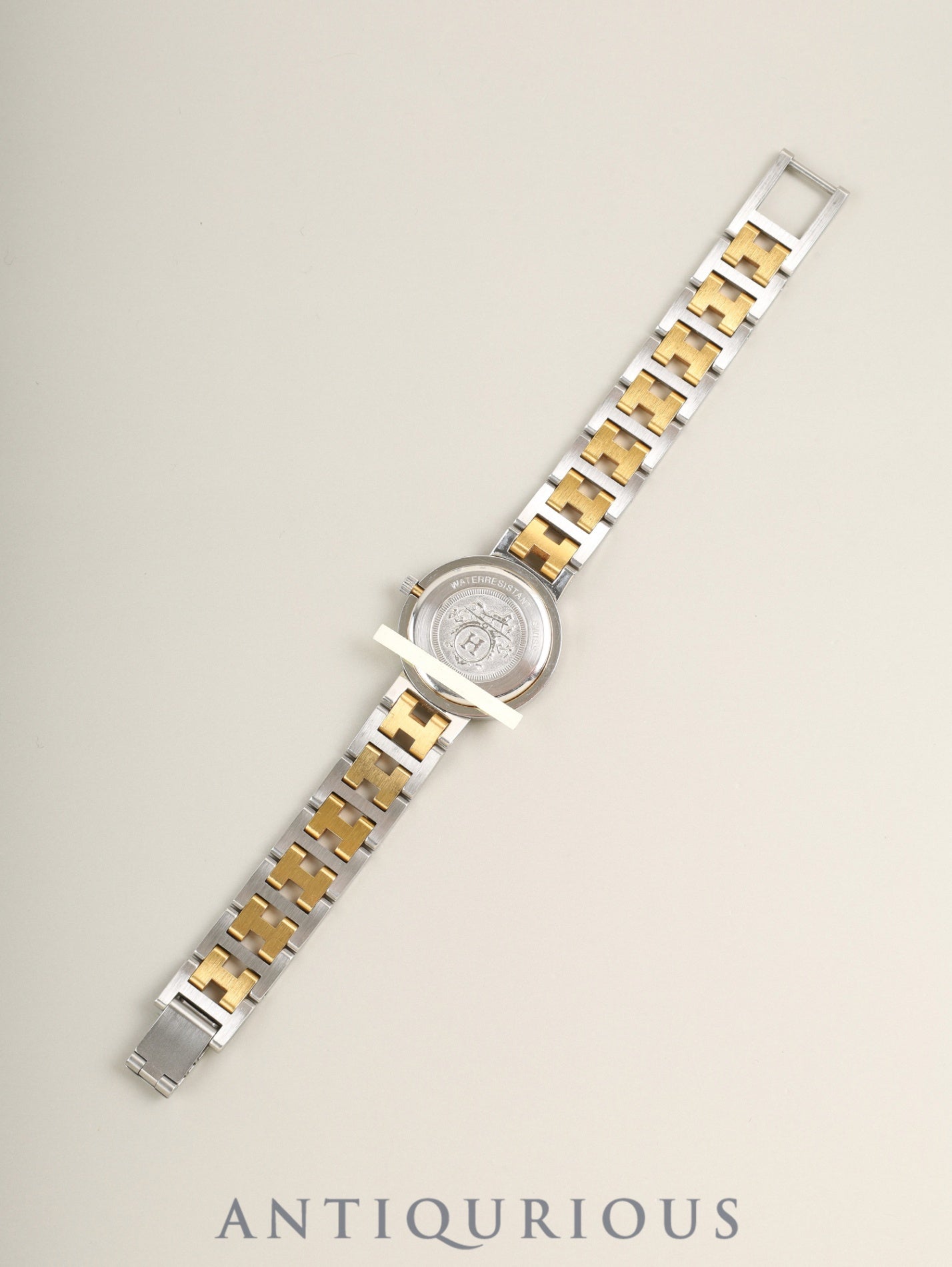 エルメス クリッパー 51.03 クォーツ Cal.- SS/GP SS/GP  アイボリー文字盤 箱 冊子 保証書（1992年）オーバーホール済み