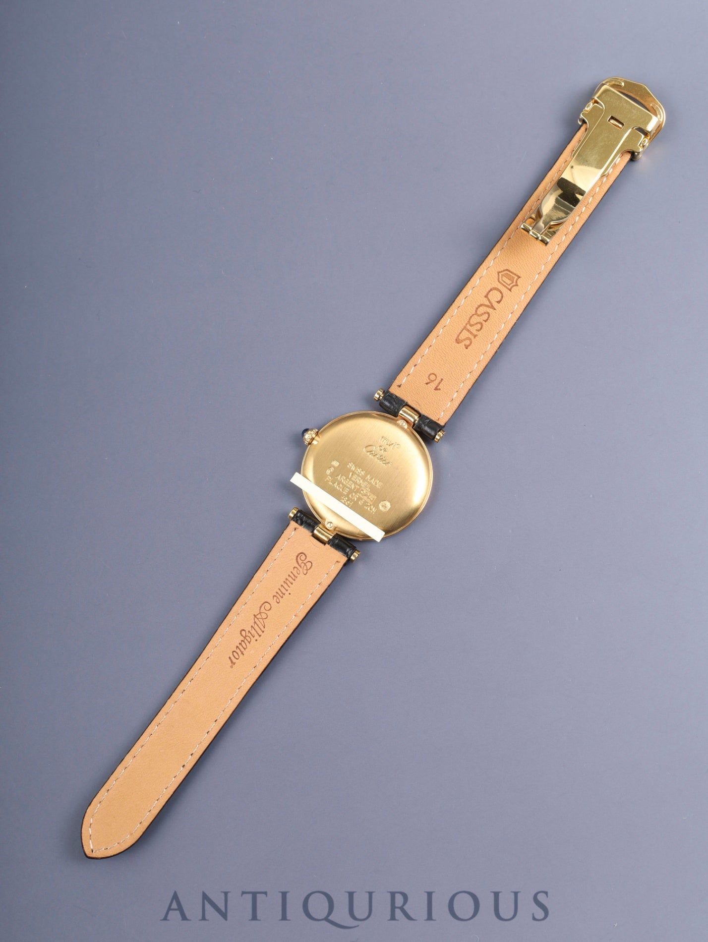 カルティエ マスト ヴァンドーム VLC LM W1009754 / 1861 クォーツ Cal.90 SV925 革 純正Dバックル（GP）飛びアラビア文字盤 箱 オーバーホール済み