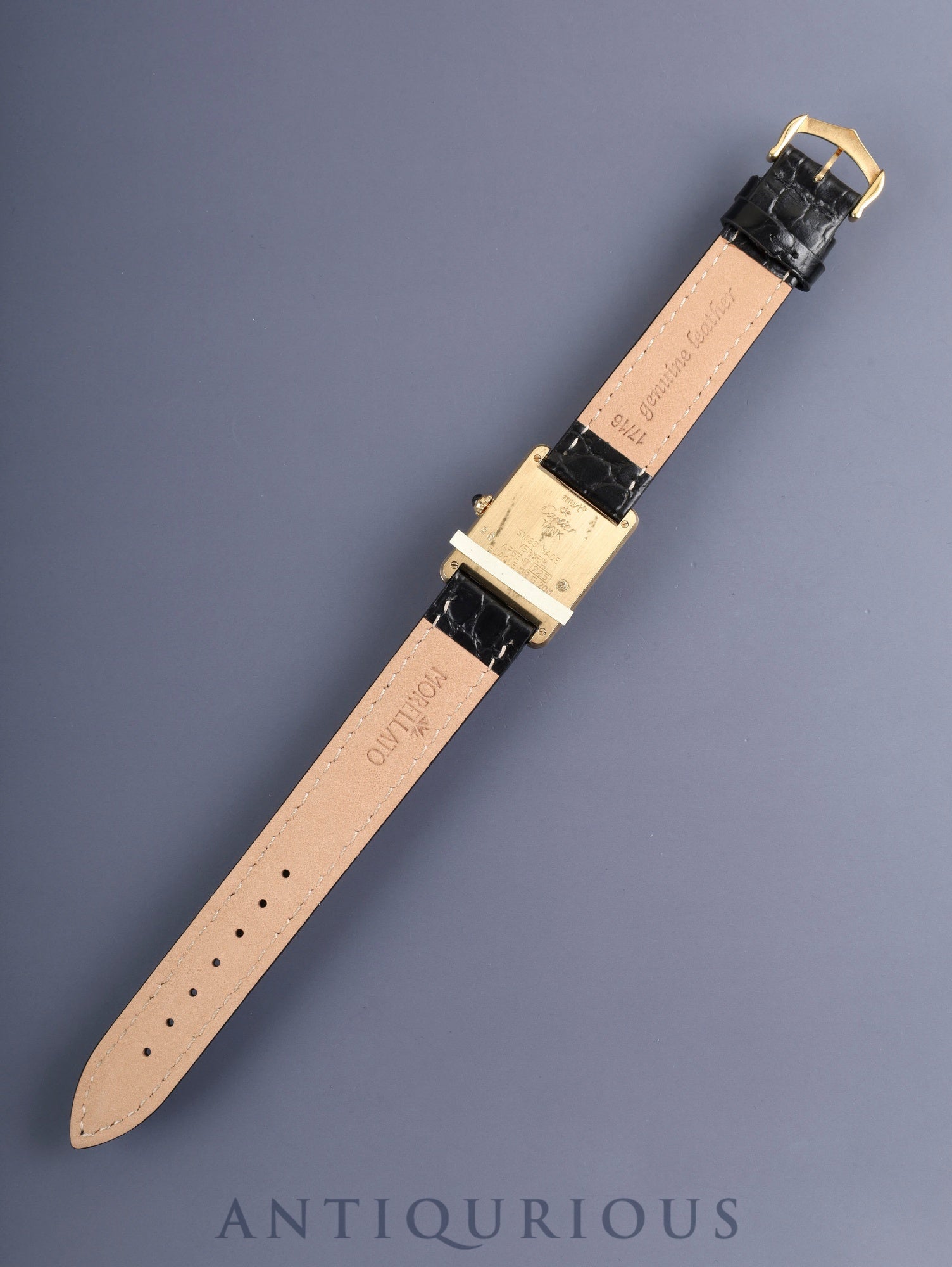 カルティエ マストタンク LM 1615 クォーツ SV925 革 純正尾錠（GP）アイボリーローマン文字盤（SWISS表記） オーバーホール済み