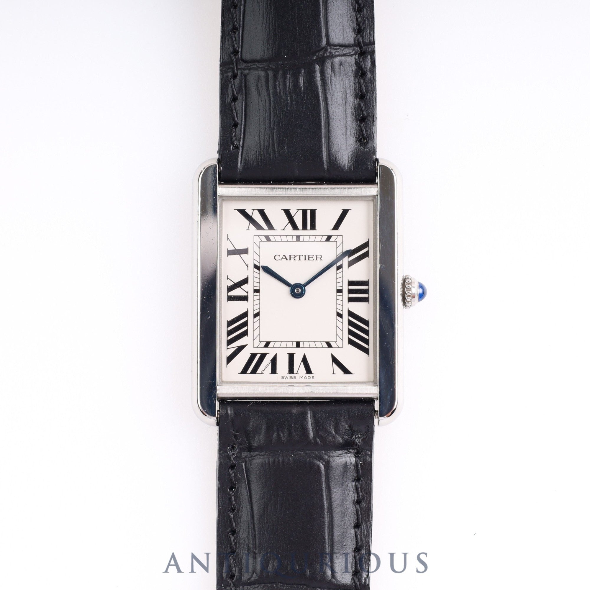 Cartier Tank Solo LM QZ W5200003 / 3169 Silver Dial Stainless Steel Leather Box Warranty Card