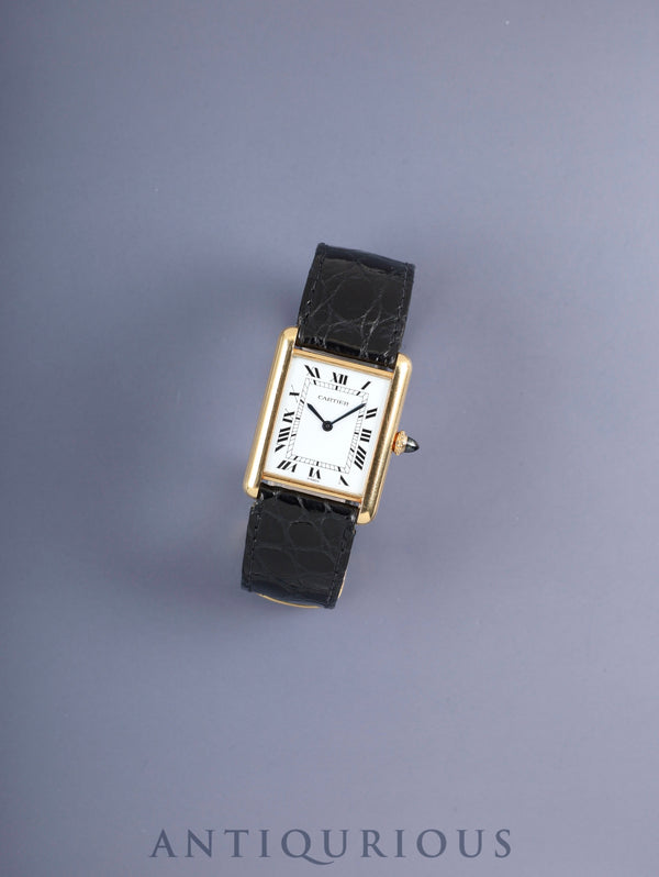 カルティエ タンクルイカルティエ LM 78086 手巻き Cal.2512-1 750YG 純正革ベルト  純正Dバックル（18K）  ホワイトローマン文字盤（PARIS表記） オーバーホール済み