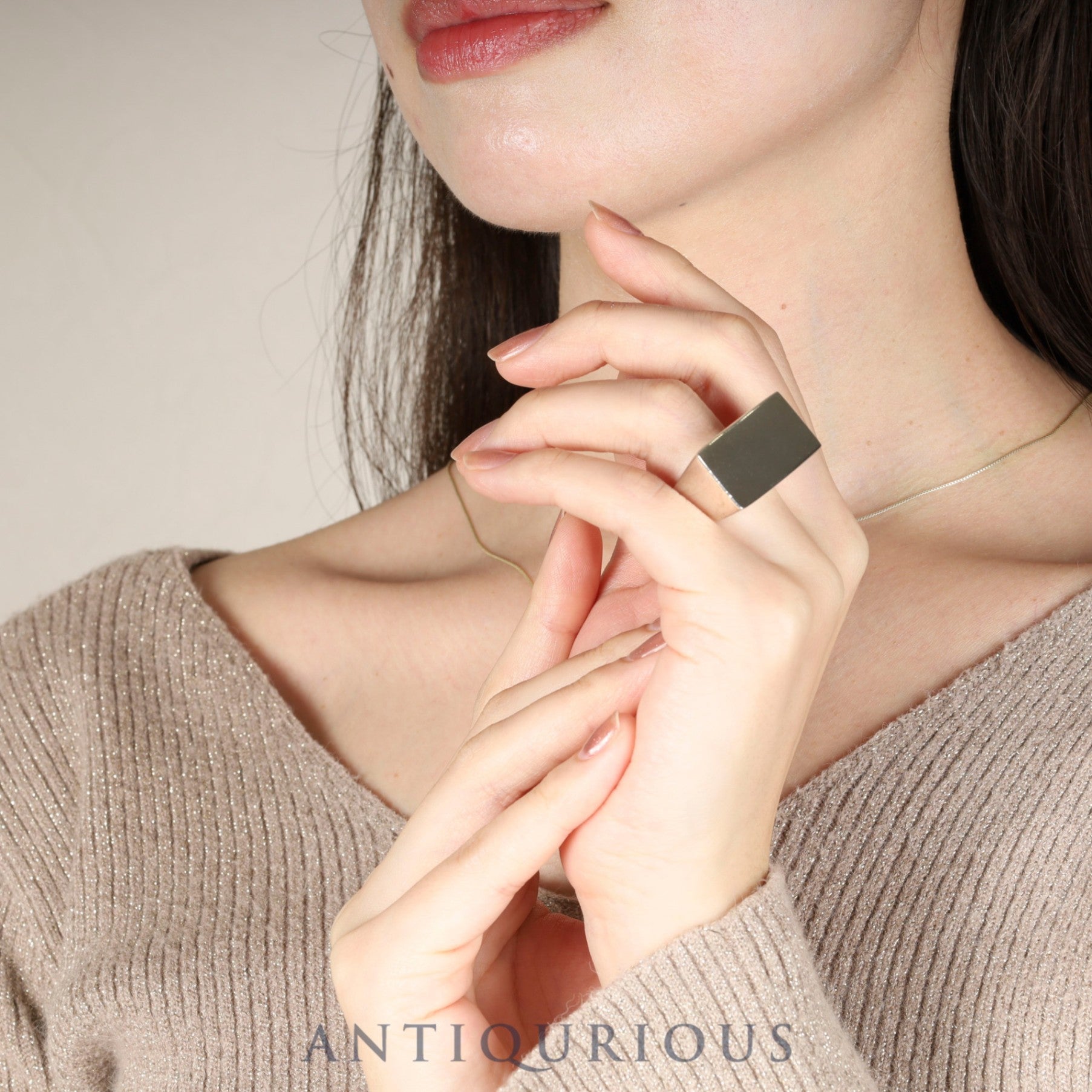 ティファニー リング レクタングルブロック スターリングシルバー 約13号