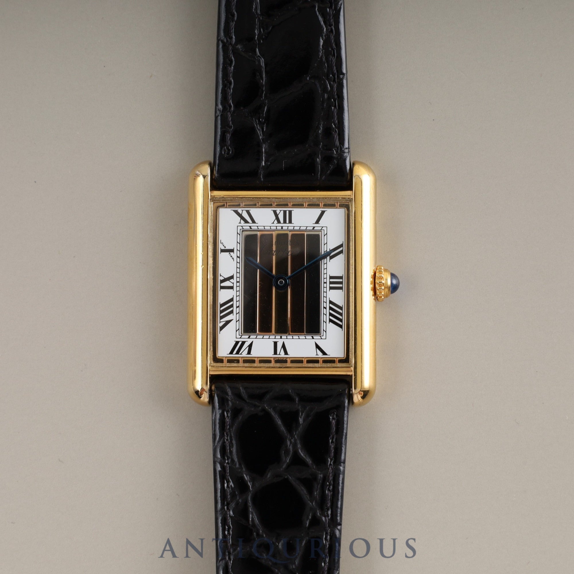 Cartier Must Tank LM QZ 590005 925 Leather Front Trinity Dial Box Complete Cartier Boutique Service