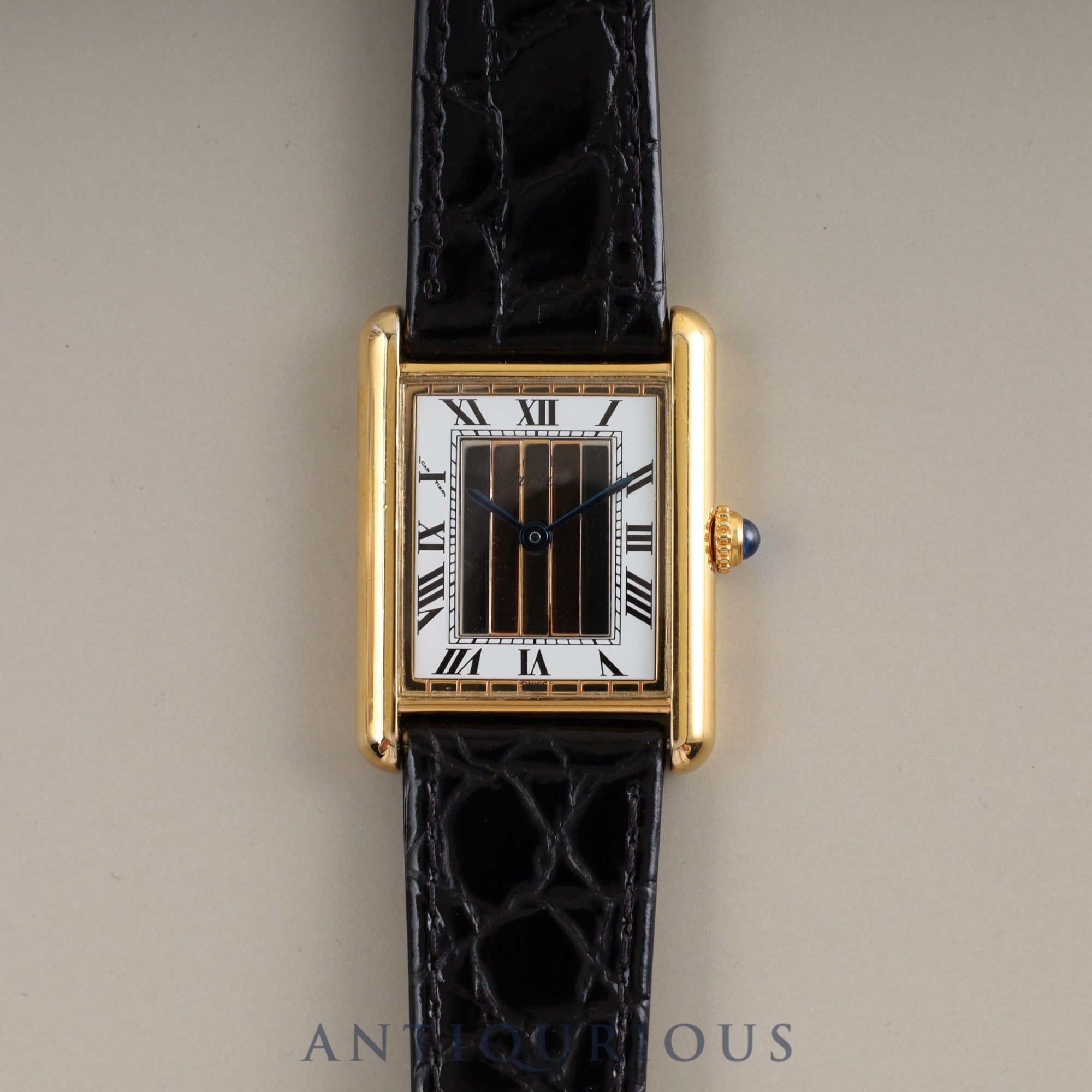 CARTIER Must Tank LM QZ 590005 925 Leather Front Trinity Dial Box Complete Cartier Boutique Service