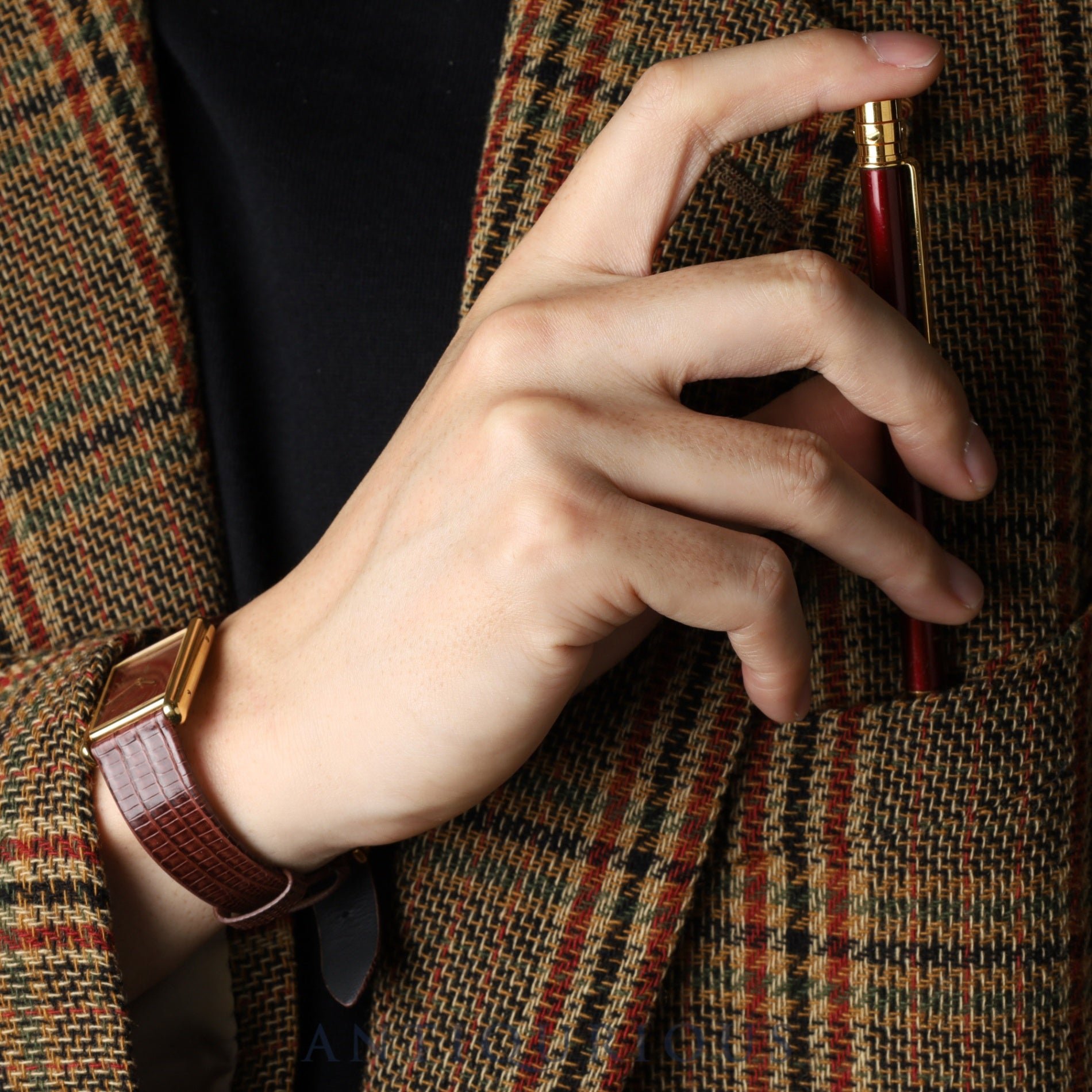 カルティエ マストタンク LM 手巻き Cal.78-1 SV925 革 純正尾錠（GP