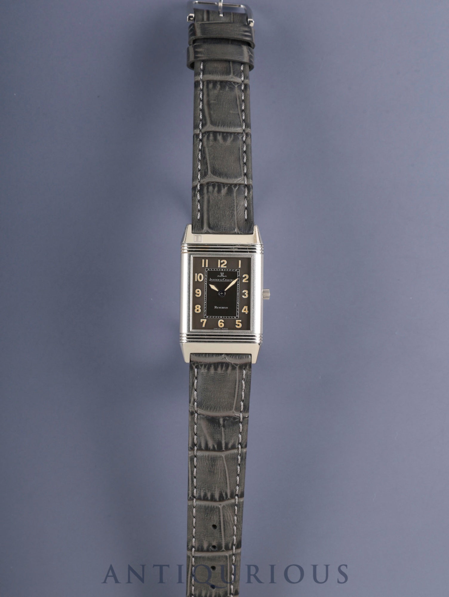Jaeger-LeCoultre Reverso Classic Shadow 251.8.86 Manual winding Cal.846-1 SS (engraved back) Leather strap Original pin buckle (SS) Grey dial Overhauled