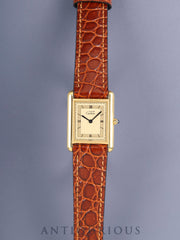 カルティエ マストタンク LM 6 81006 クォーツ SV925 革 純正ピンバックル（GP） シャンパン飛びローマン文字盤（SWISS表記）新品仕上げ済み カルティエブティックにてコンプリートサービス済み