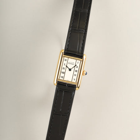 カルティエ マストタンク SM W1006354 / 5057001 クォーツ Cal.057 SV925 革 純正ピンバックル（GP）ストレートローマン文字盤（SWISS表記） オーバーホール済み