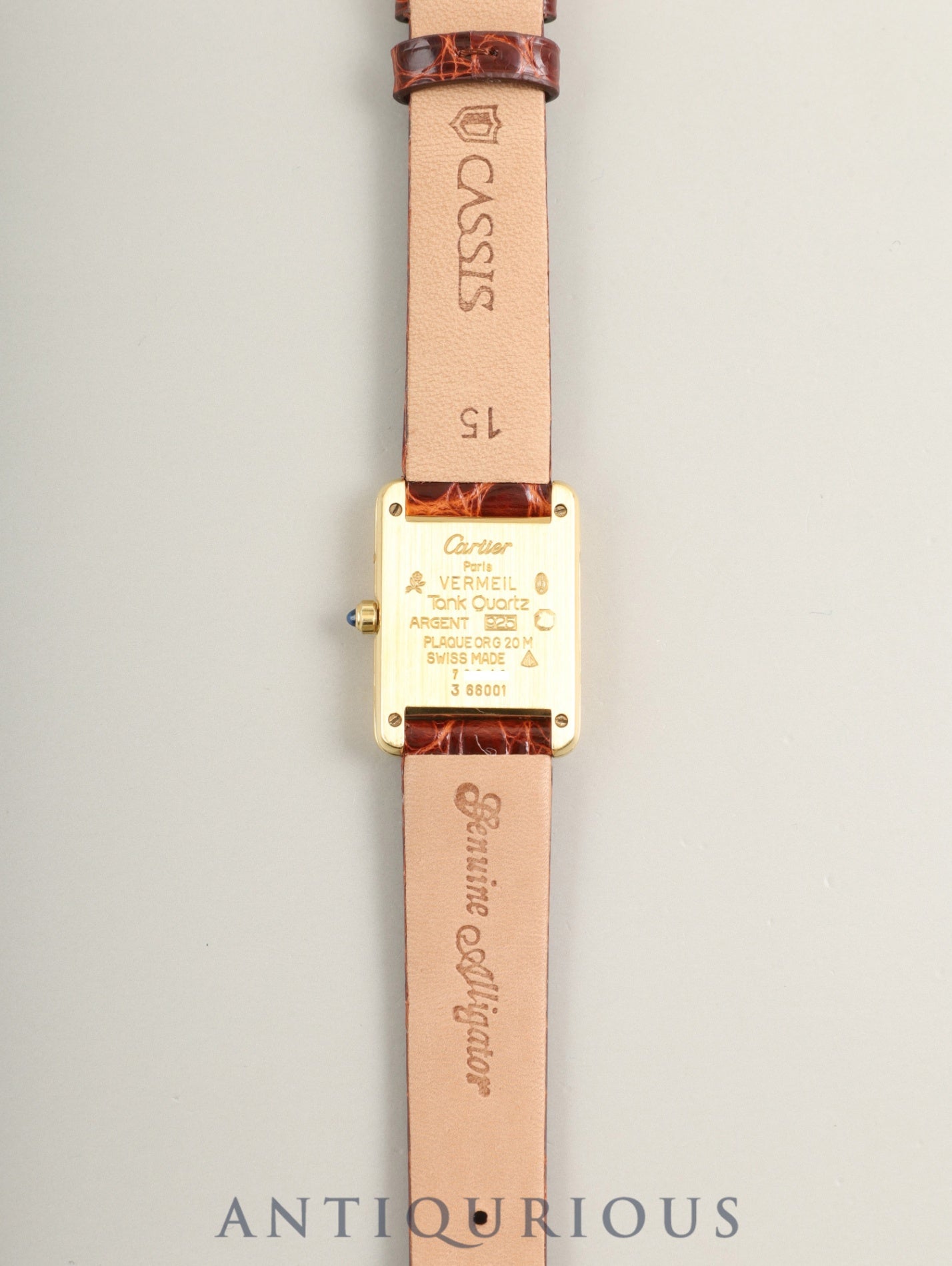 カルティエ マストタンク SM 3 66001 クォーツ Cal.66 SV925 革 純正ピンバックル（GP） フロントトリニティ文字盤（SWISS表記）  オーバーホール済み 新品仕上げ済み