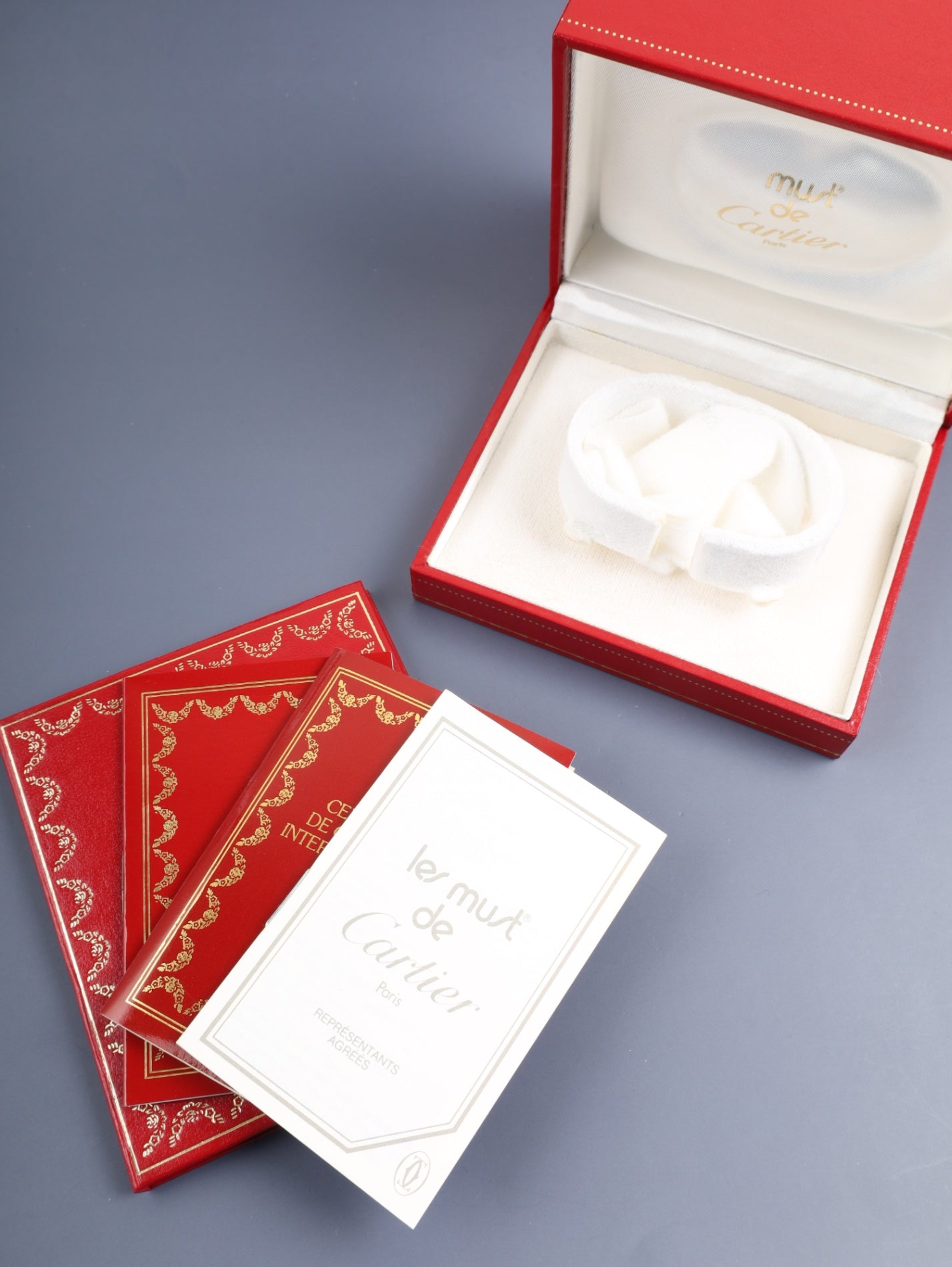 Cartier Must Tank LM W1002753 / 590005 Quartz Cal.90 SV925 Leather Genuine Pin Buckle (GP) Ivory Roman Dial (SWISS marking) Box, Booklets, Guarantee (undated), Overhauled, Polished