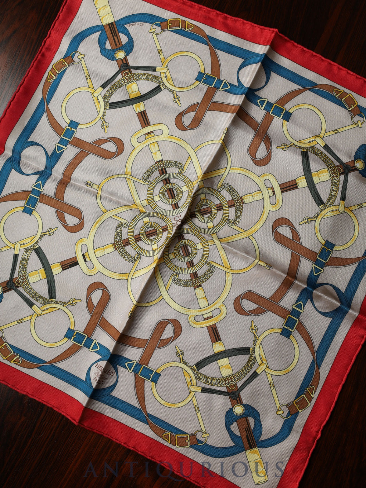 Hermes Scarf Carre 45 Eperon d`Or Golden Spur 100% Silk