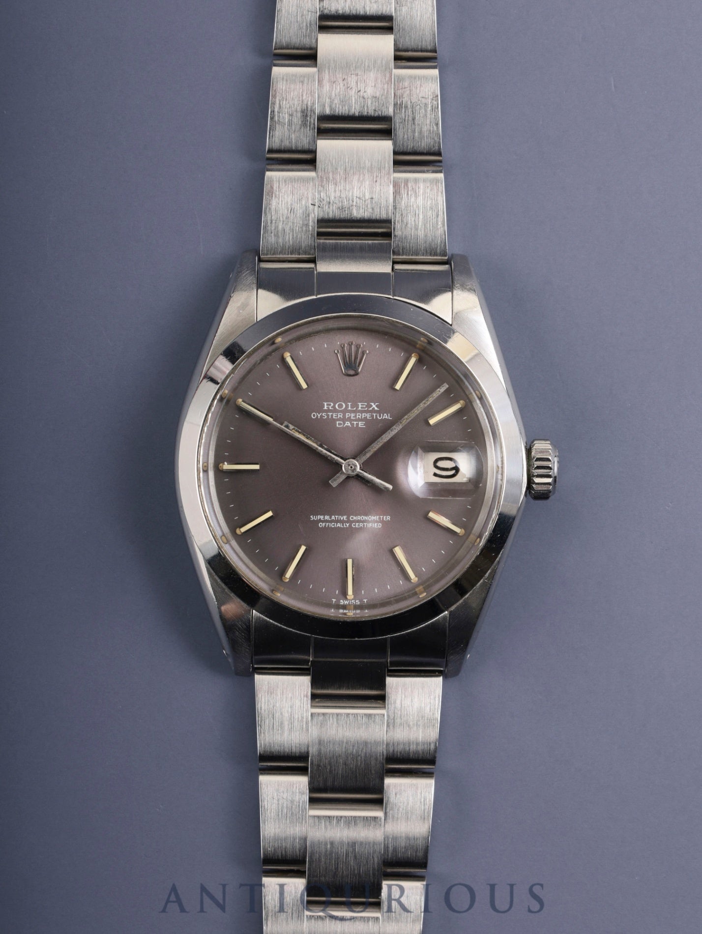 ROLEX ロレックス オイスターパーペチュアルデイト グレー文字盤 ステンレス 自動巻き SS/AT 6517 腕時計 レディース ROLEX - ROLEX ロレックス オイスターパーペチュアルデイト グレー文字