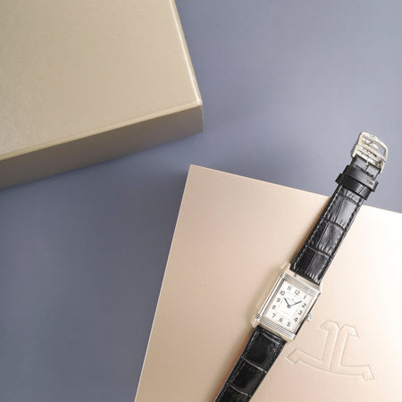 ジャガー・ルクルト レベルソ クラシック ミディアム Q2538420 / 212.8.S5 手巻き Cal.965 SS 革 純正バックル（SS）シルバーアラビア文字盤（SWISS MADE表記）箱 オーバーホール済み