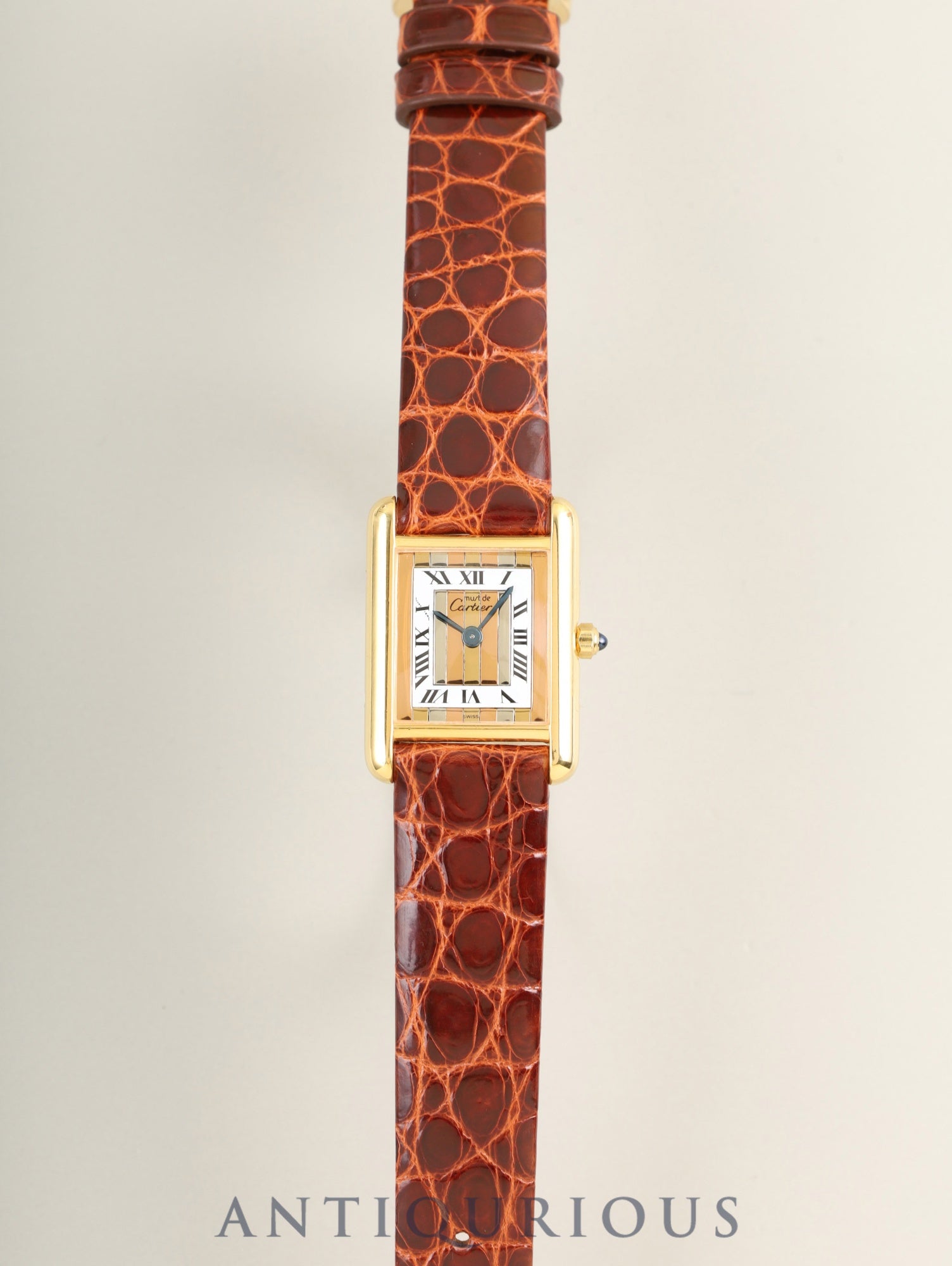 カルティエ マストタンク SM 3 66001 クォーツ Cal.66 SV925 革 純正ピンバックル（GP） フロントトリニティ文字盤（SWISS表記）  オーバーホール済み 新品仕上げ済み