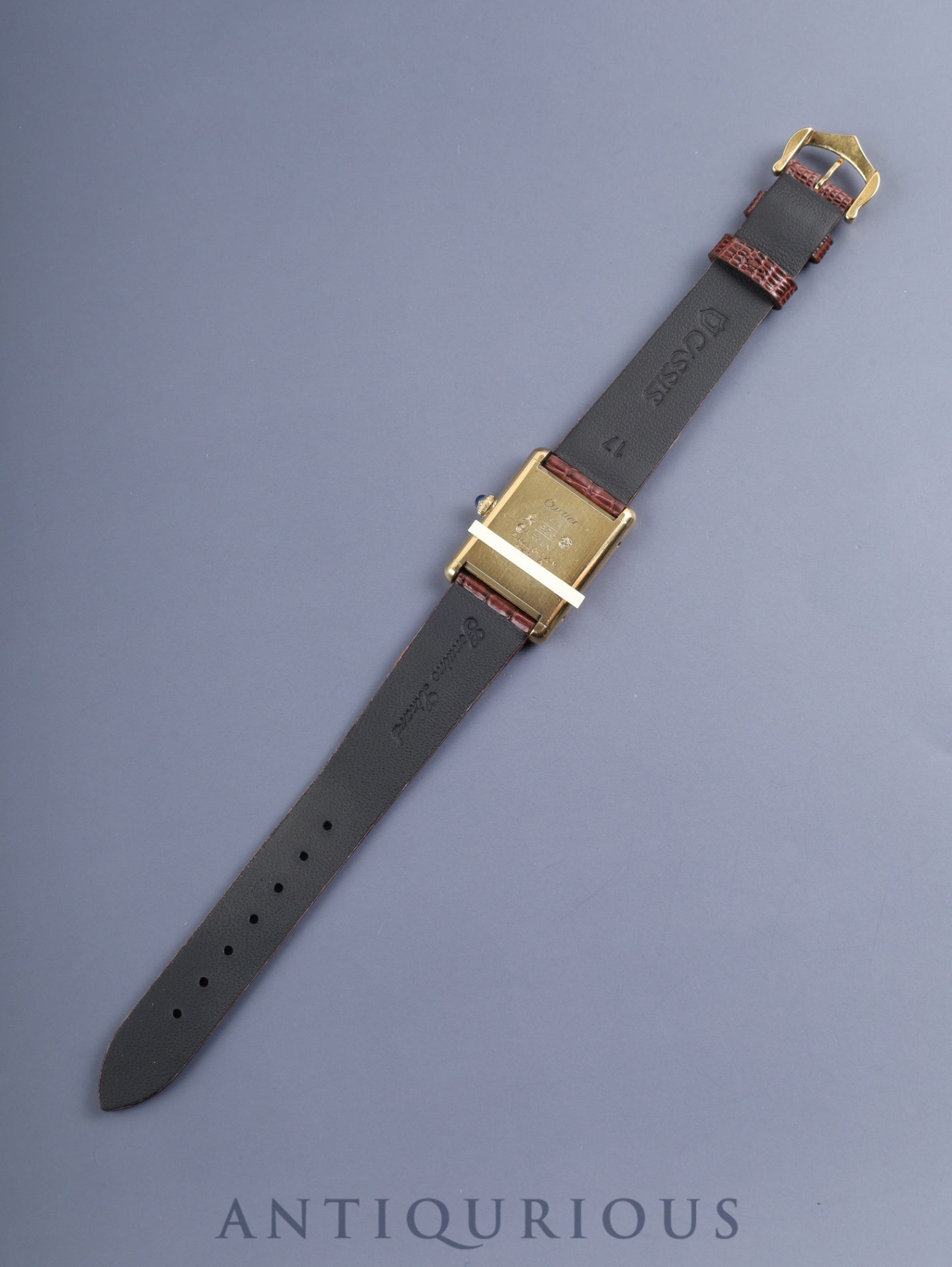 カルティエ マストタンク LM 手巻き Cal.78-1 SV925 革 純正ピンバックル（GP）マホガニー文字盤（SWISS表記）オーバーホール済み