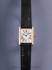 Cartier Must Tank LM 590005 Quartz Cal. 690 SV925 Leather Genuine D-buckle (GP) Opalescent Dial Box Booklet Warranty (1996) Overhauled