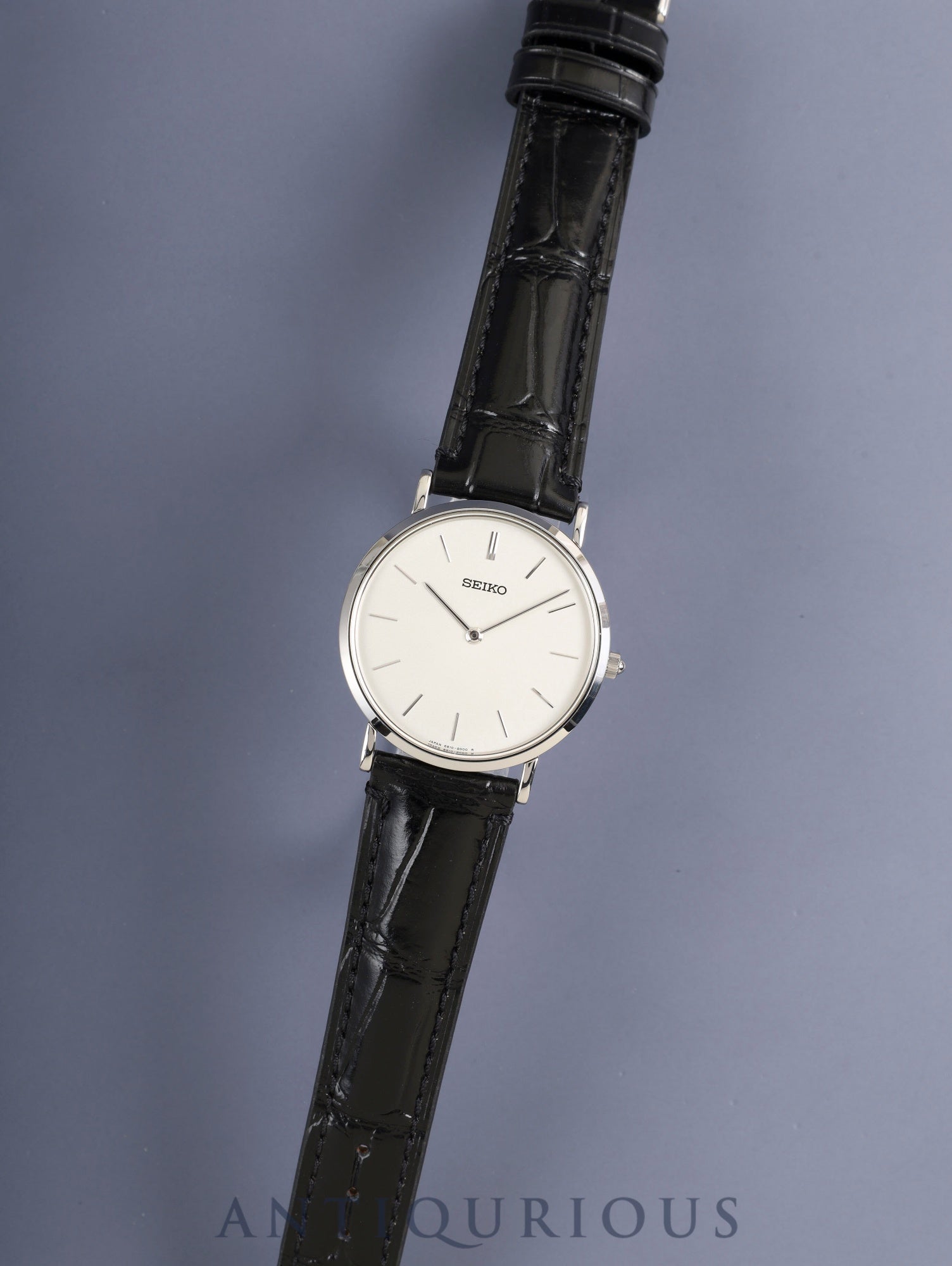Seiko Mechanical 6810-8000/SCVL001 Hand-wound Cal.6810A SS Leather Original Pin Buckle (SS) Silver Dial 33mm Overhauled