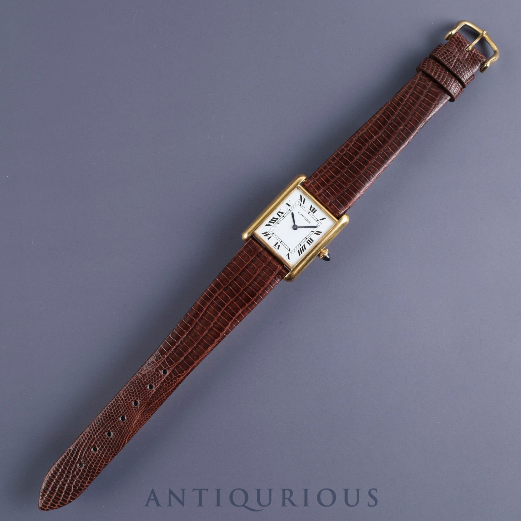 Cartier Tank Louis Cartier LM 81720552 / 78086 Manual winding Cal.2512-1 750 Leather Genuine buckle (GP) White Roman PARIS dial Overhauled