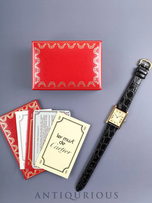 Cartier Must Tank LM Hand-wound Cal.78-1 SV925 Leather Original pin buckle (GP) Ivory Roman dial (SWISS inscription) Box Manual Card Overhauled