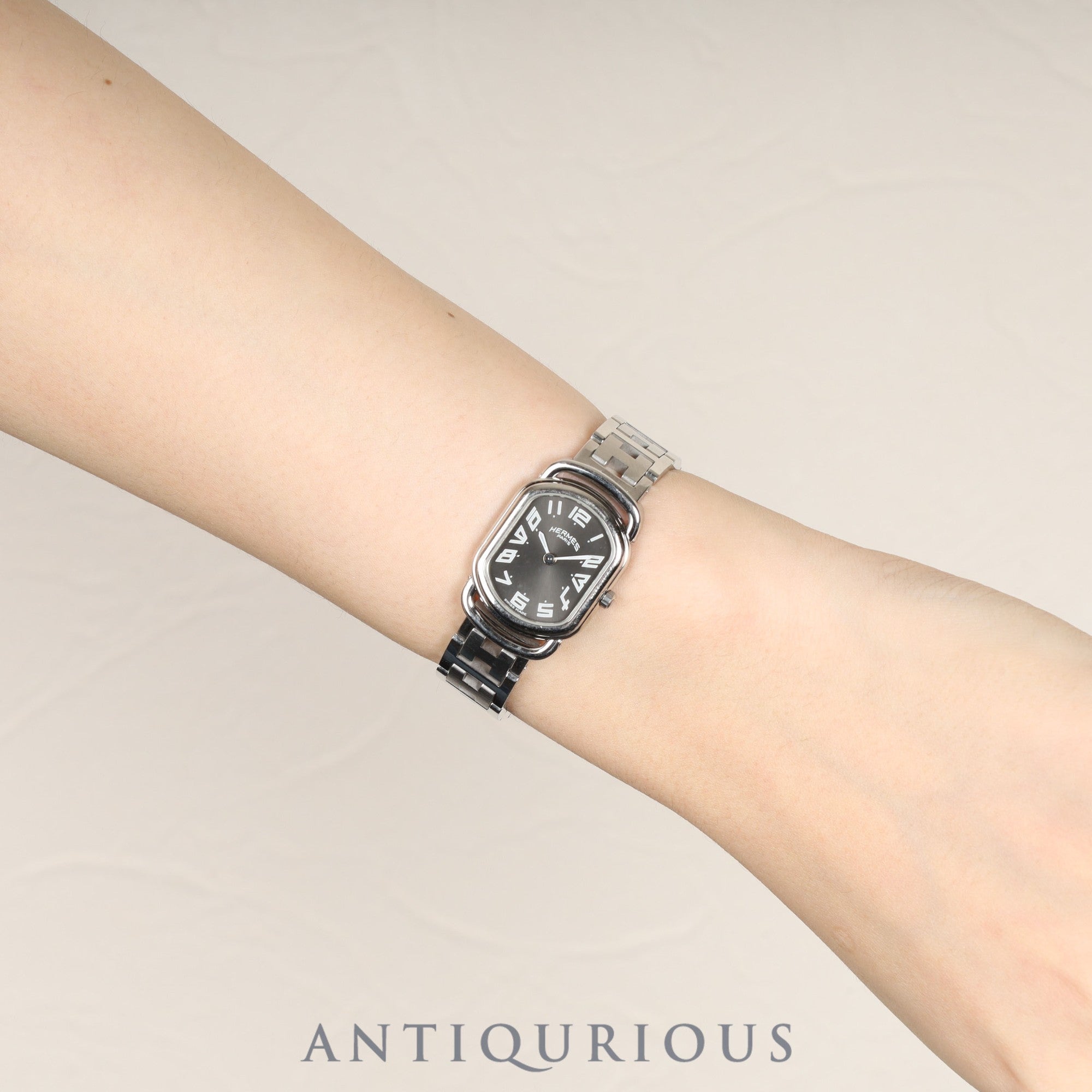 エルメス ラリー RA1.210 クォーツ Cal.976.001 SS SS グレー文字盤 オーバーホール済み