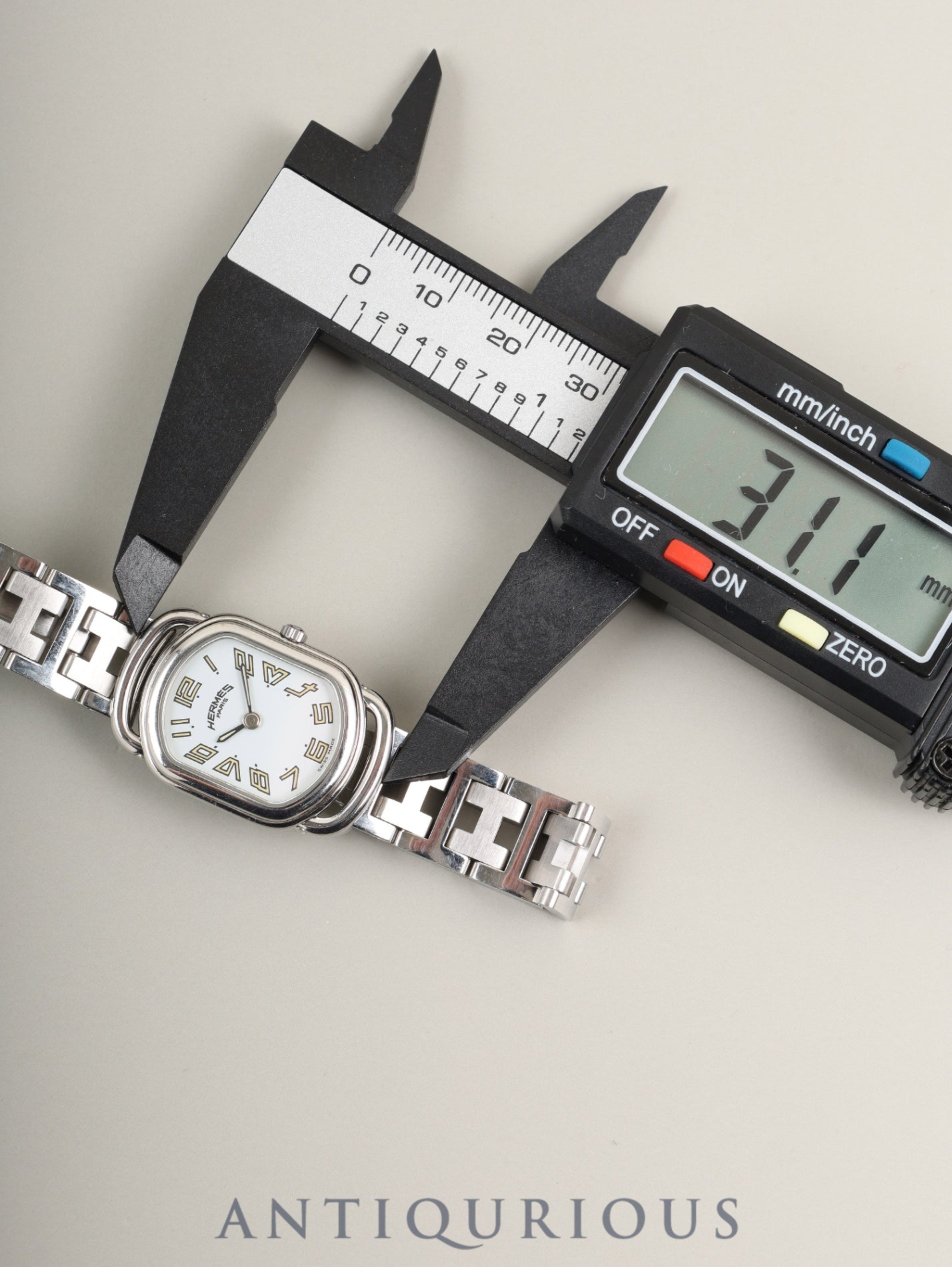 エルメス ラリー RA1.210 クォーツ Cal.976.001 SS SS ホワイト文字盤 オーバーホール済み