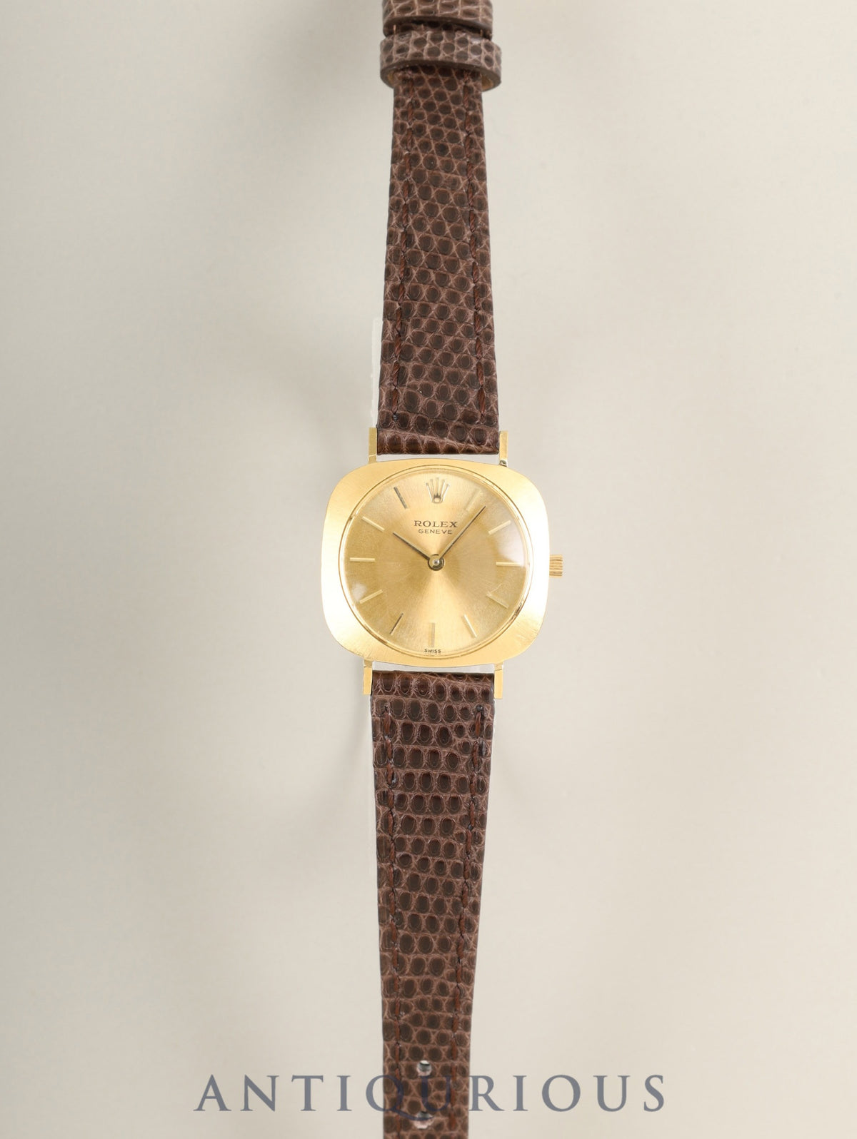 Rolex Cellini 3652 Manual Winding Cal. 1600 750YG Leather Strap Genuine Pin Buckle (GP) Champagne Dial 14-series (1965) Overhauled