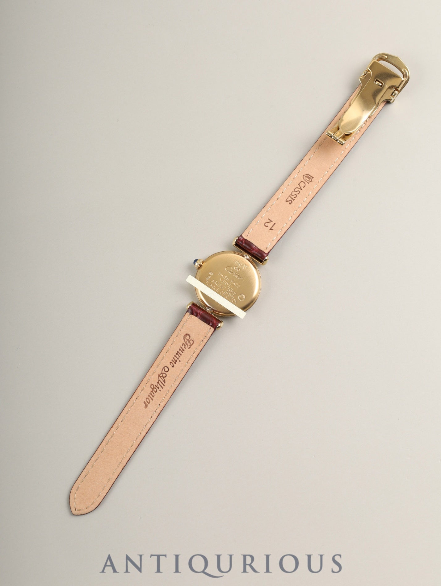 カルティエ マストコリゼ W1009954 / 1902 クォーツ Cal.90.06 SV925 革 純正Dバックル（GP） ホワイト飛びローマン文字盤 箱 冊子 保証書（1996年）オーバーホール済み