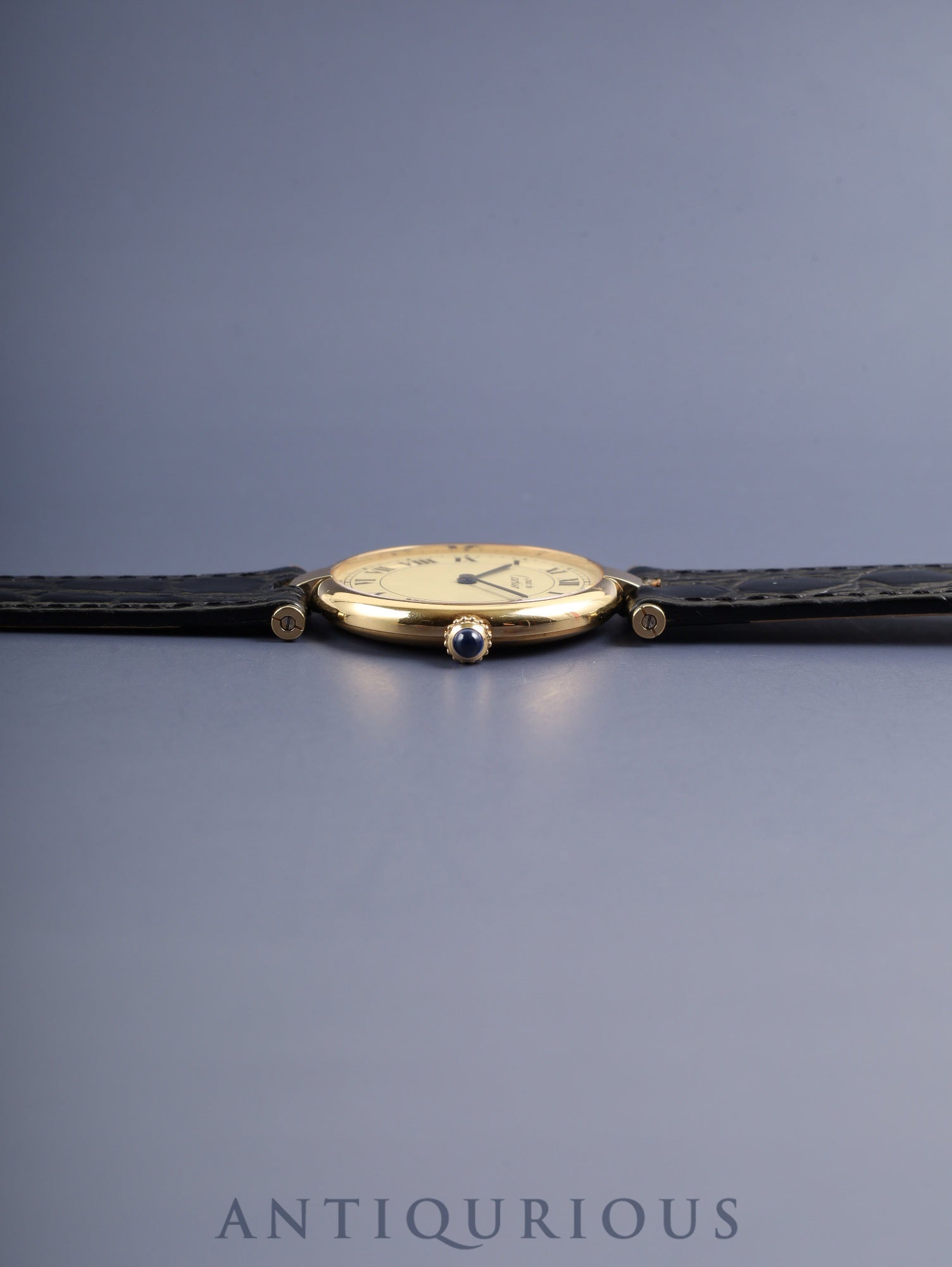 カルティエ マスト ヴァンドーム VLC LM 590003 クォーツ Cal.90 SV925 革 純正尾錠 アイボリーローマン文字盤 箱 冊子 保証書 オーバーホール済み