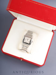 Cartier Santos Galbee LM W20040D6 / 2319 Automatic Caliber ETA2000-1 Stainless Steel Silver Guilloche Dial Box Overhauled