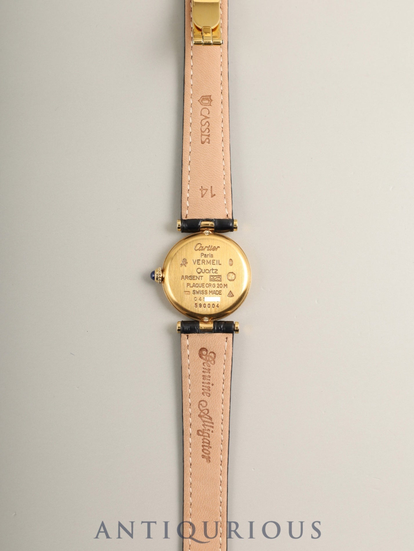 カルティエ マスト ヴァンドーム VLC SM W1002154 / 590004 クォーツ Cal.690 SV925 革 純正Dバックル（GP） アラビア文字盤（SWISS表記）  オーバーホール済み
