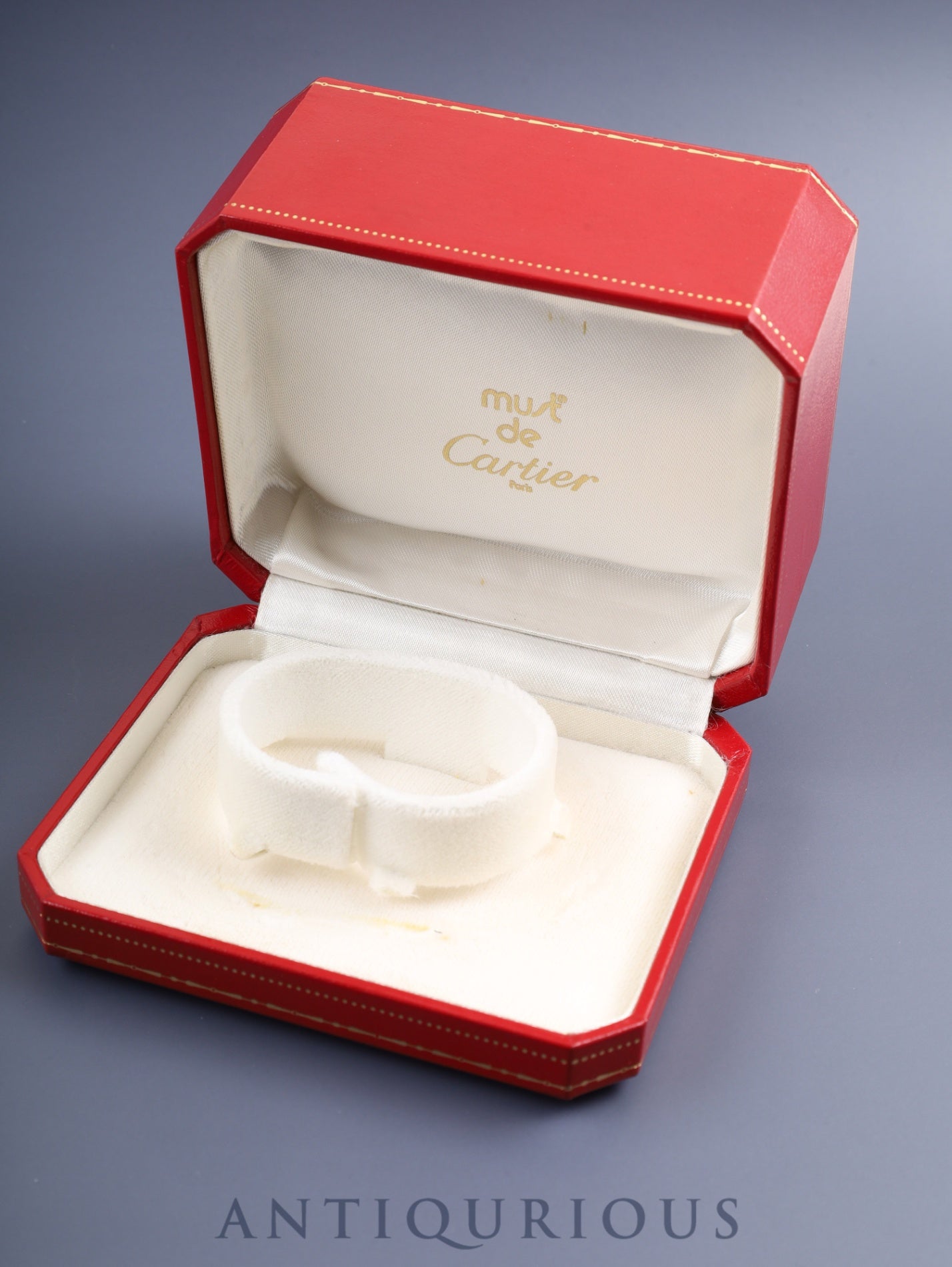 Cartier Must Tank LM W1002754 / 590005 Quartz Caliber 90 SV925 Leather Strap with Genuine D-buckle (GP) Ivory Roman Dial (SWISS Marking) Circa 1982-1995 Box Overhauled