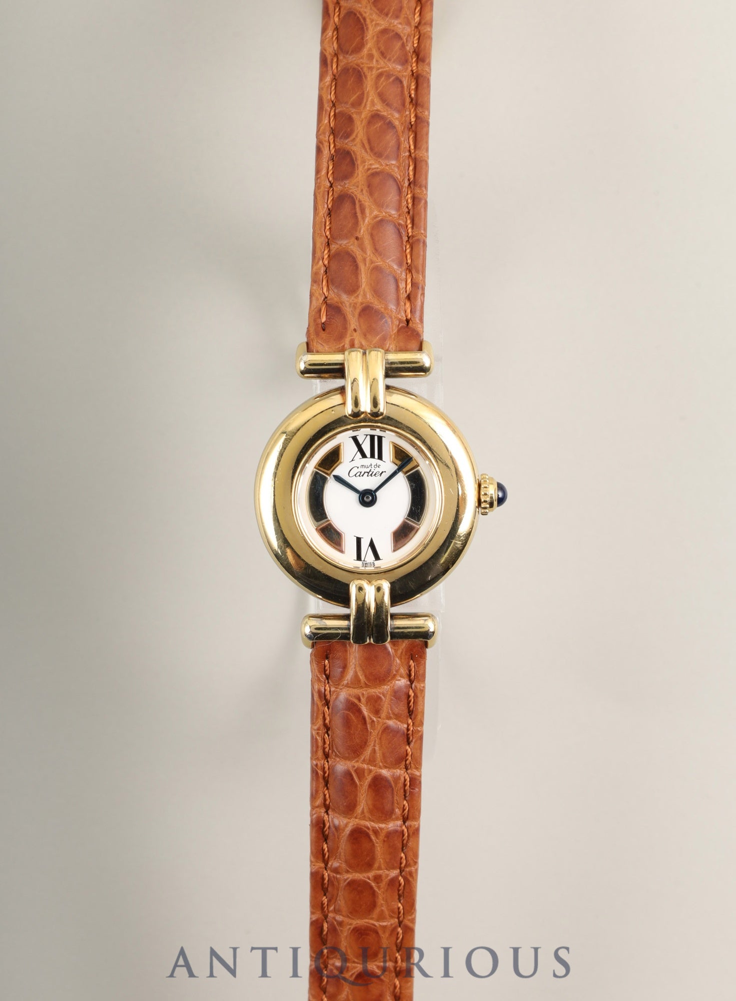 【ヴィンテージ】カルティエ　マストコリゼ　ヴェルメイユ　Ｄバックル　箱あり カルティエ マストコリゼ W1006654 / 590002 クォーツ SV925 革 純正D