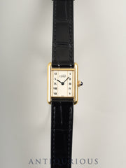 Cartier Must Tank SM W1003053/5057001 Quartz Caliber 057 SV925 Leather Straight Roman Dial 1982-1995 Warranty (Unstated) Overhauled