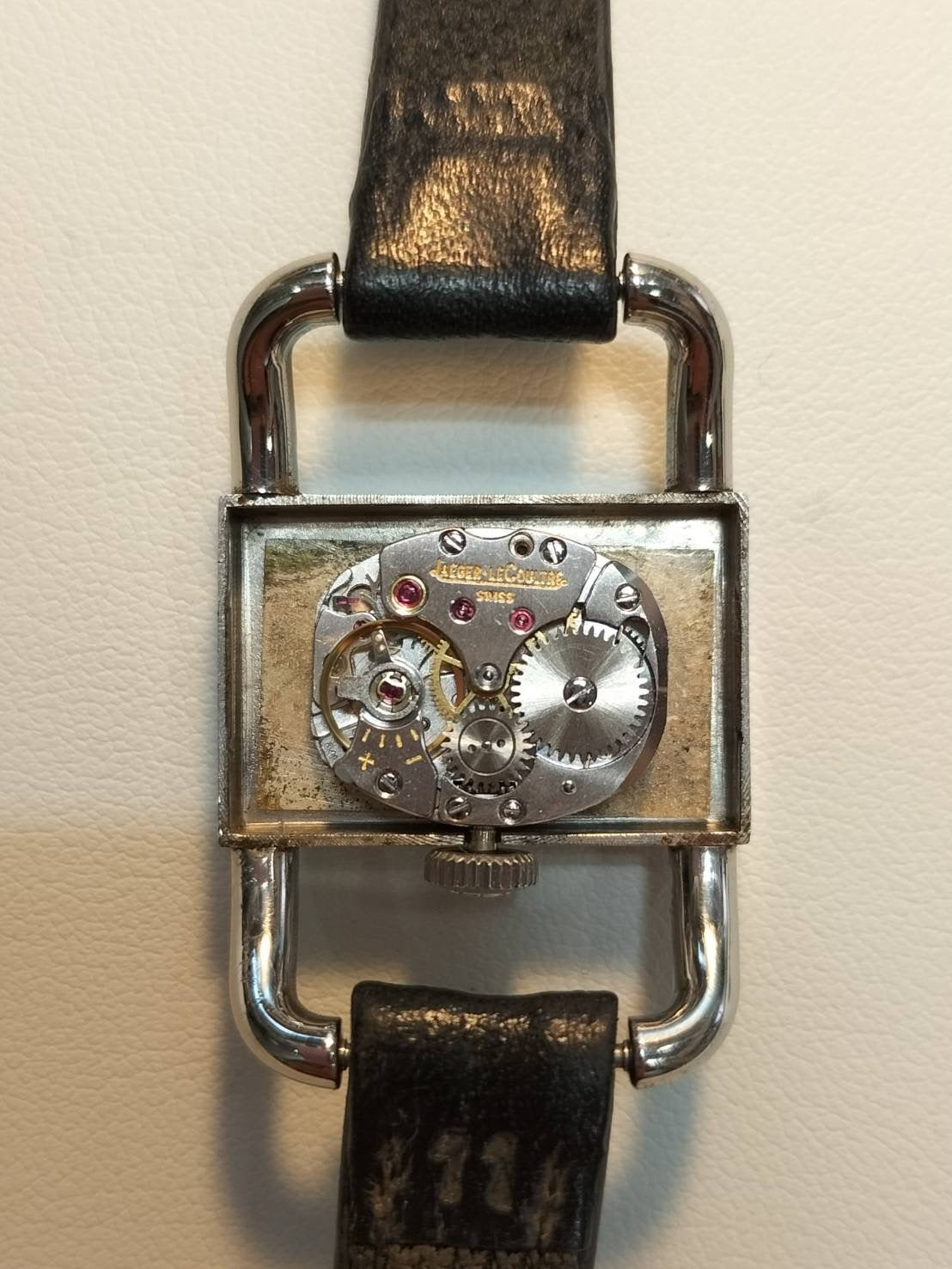 Jaeger-LeCoultre Driver's Watch Etrier 1671.42 Hand-wound SS Leather Original Pin Buckle (SS) White Dial Overhauled