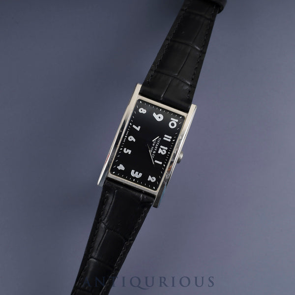 ティファニー イーストウエスト 34677352 クォーツ SS 革 純正バックル（SS） ブラックアラビア文字盤 保証書（2017年）冊子 オーバーホール済み