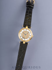 Cartier Must Vendome VLC LM 590003 Quartz Cal.- SV925 Leather Original pin buckle (GP) Front Trinity dial Complete service at Cartier boutique