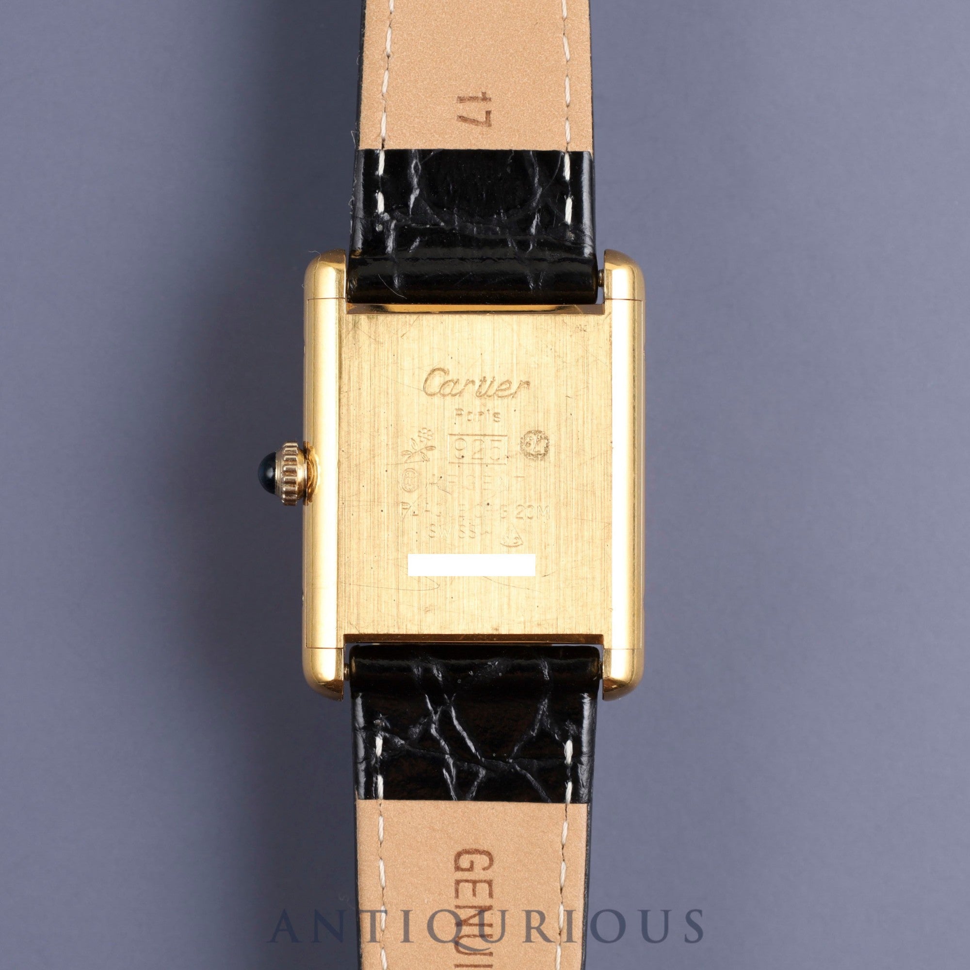 CARTIER MUST TANK LM Manual winding Cal.78-1 SV925 Leather Genuine buckle (GP) Ivory dial Overhauled