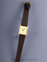 Cartier Must Tank LM 6 Hand-wound Cal.78-1 SV925 Leather Genuine Pin Buckle (GP) Ivory Dial (SWISS marking) Overhauled Polished