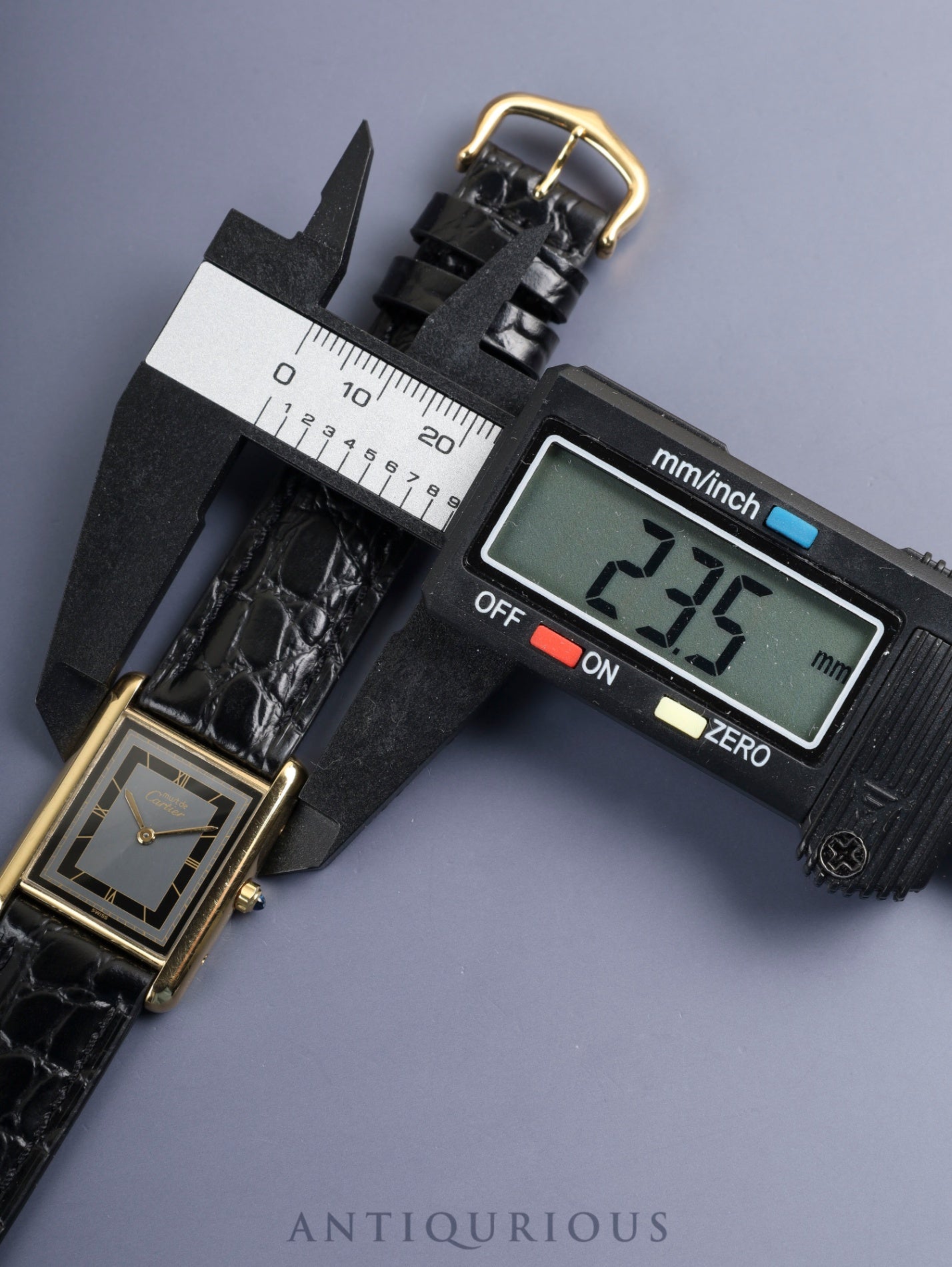 Cartier Must Tank LM 6 81006 Quartz Cal.81 SV925 Leather Original Pin Buckle (GP) Gray Dial with "Exploding" Roman Numerals (SWISS notation) Overhauled