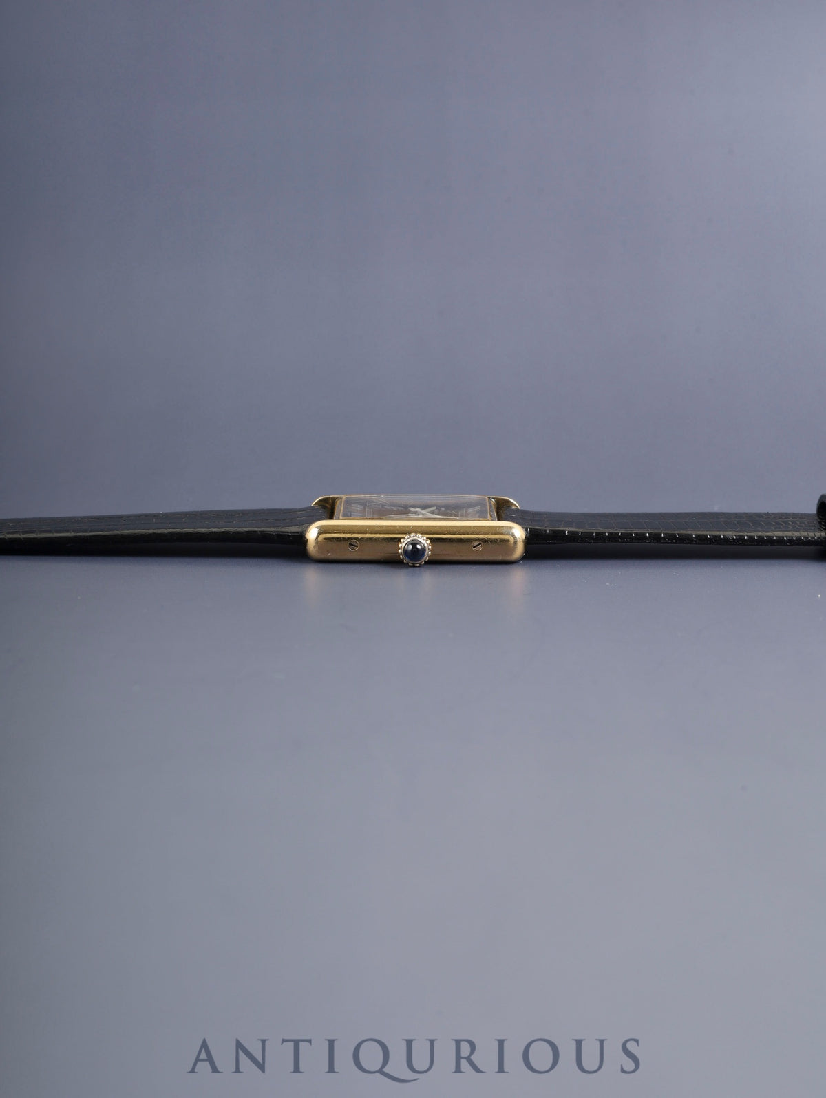 カルティエ マストタンク LM 6 手巻き Cal.78-1 SV925 革 純正ピンバックル（GP）ブラックローマン文字盤（SWISS表記）オーバーホール済み