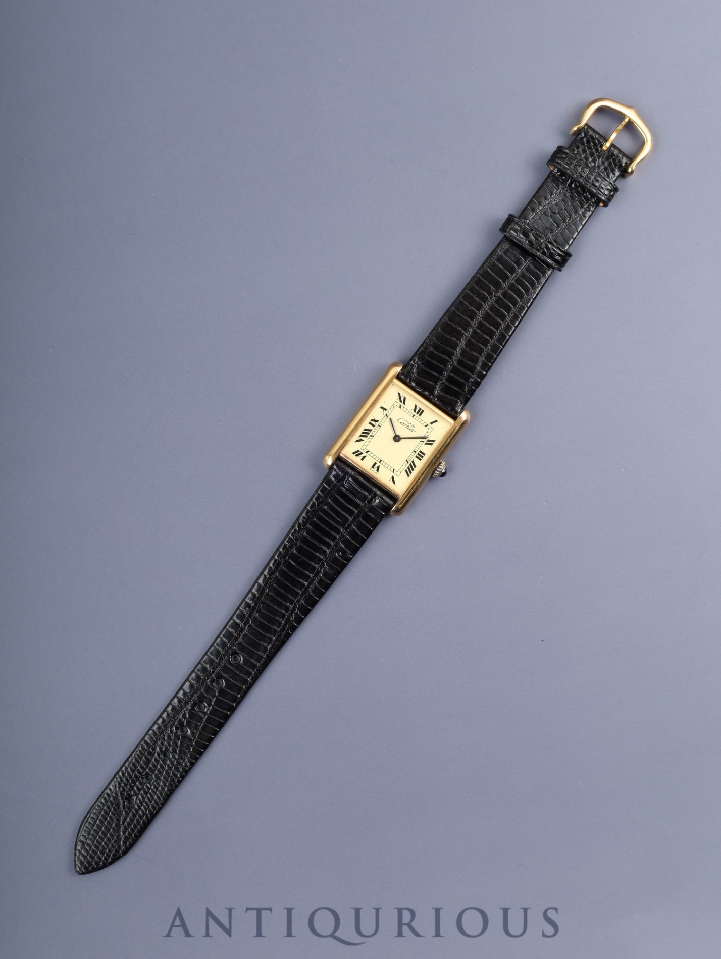 カルティエ マストタンク LM 手巻き Cal.78-1 SV925 革 純正尾錠（GP