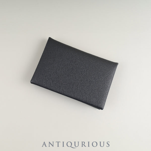 Hermès Calvi Epsom Card Case, Black, W Stamp (circa 2024) with Box, Booklet, and Card (September 23, 2025)