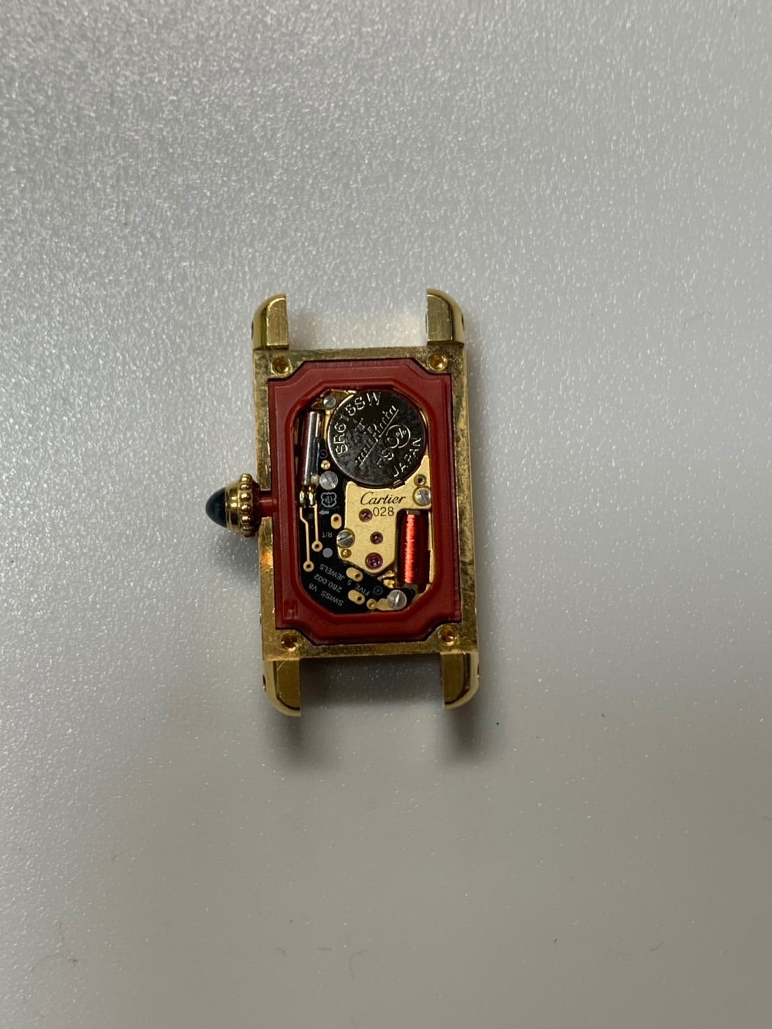 カルティエ タンク アロンジェ SM W1501753 / 828004 クォーツ Cal.028（ETA280.002） 750YG 革 社外ピンバックル（GP） アイボリーローマン文字盤 オーバーホール済み