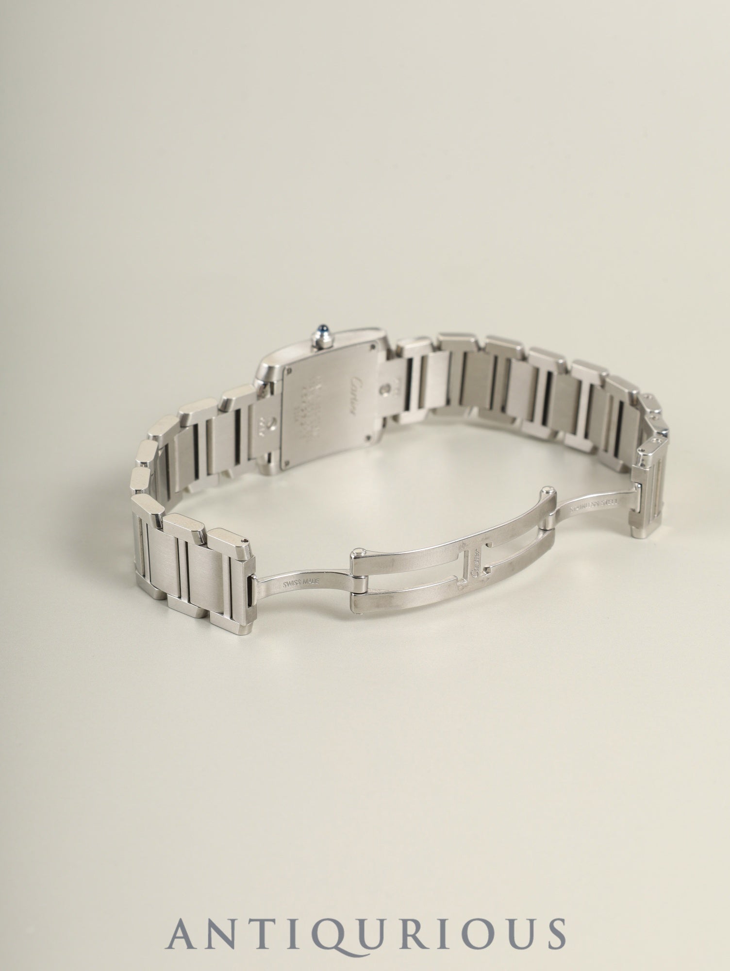 カルティエ タンクフランセーズ SM W51026Q3 / 2384 クォーツ Cal.057 SS SS ブラック文字盤（アジア限定） オーバーホール済み